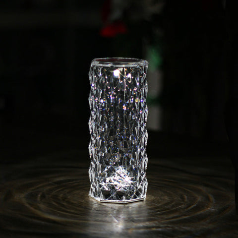 Bomboniera Lampada da tavolo Chloe in acrilico trasparente a Led ricaricabile effetto cristallo
