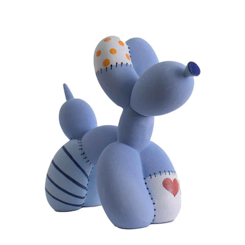 Bomboniera Stone Ballon Dog Medio Blu 16,5x18 cm