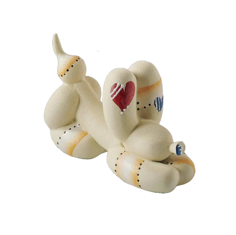 Bomboniera Stone Ballon Dog Disteso Giallo 11,5x12,5 cm