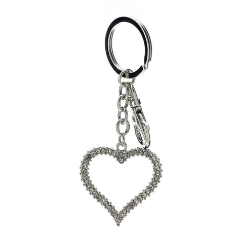 Bomboniera Hervit Portachiavi in Argento Cuore con Strass 10 cm