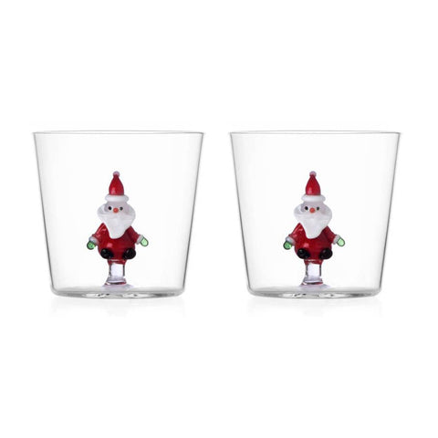 Ichendorf Milano Set 2 Tumbler Babbo Natale in Vetro Borosilicato