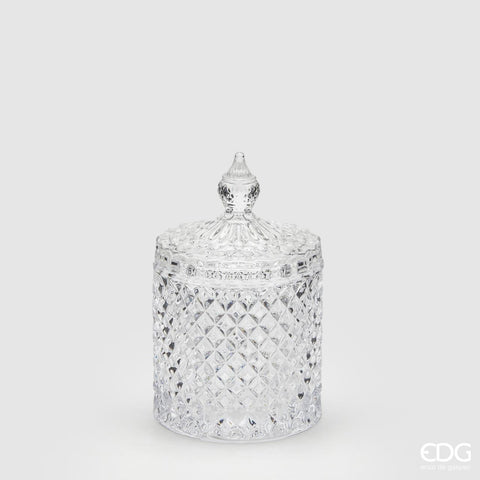 EDG Enzo De Gasperi Diamond Container in Glass H14 cm