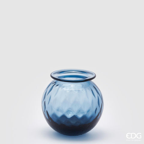 EDG Enzo De Gasperi Vaso Opium in Vetro H14 D15 cm Blu