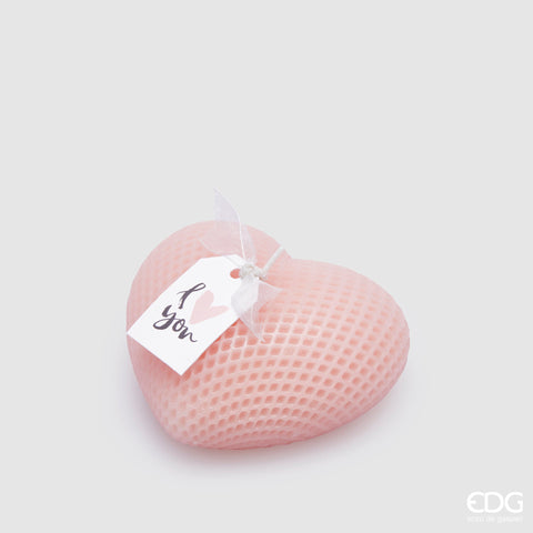 EDG Enzo De Gasperi Candela Cuore Rosa L 10 cm