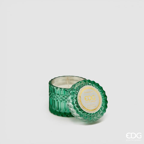 Bomboniera EDG Enzo De Gasperi candela Crystal Verde in vetro h8,5 cm Colori D'Autunno