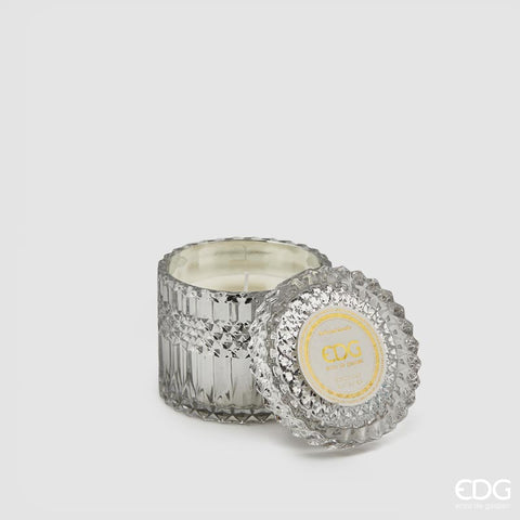 Bomboniera EDG Enzo De Gasperi candela Crystal Natural in vetro h10,5 cm Bacche di Cocco