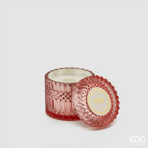 Bomboniera EDG Enzo De Gasperi candela Crystal Rosa in vetro h10,5 cm Rosa Marocchina