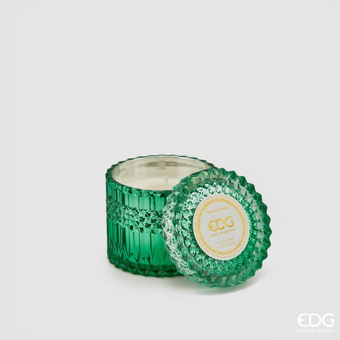 Bomboniera EDG Enzo De Gasperi candela Crystal Verde in vetro h10,5 cm Colori D'Autunno
