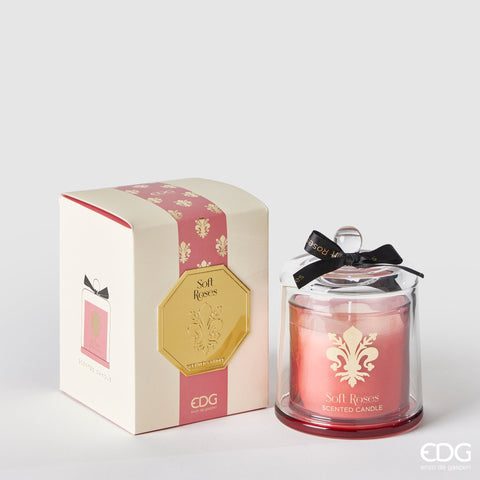 EDG Enzo De Gasperi Candela Con Cupola Goldlily H15 cm Soft Roses