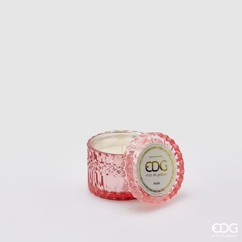 EDG Enzo De Gasperi candela Crystal New H8,5 cm Red Rose