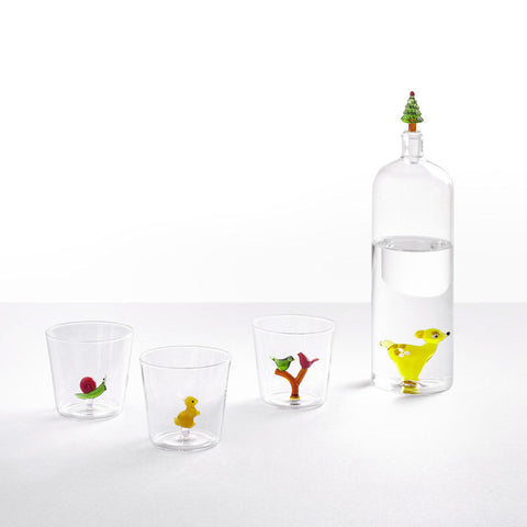 Ichendorf Milano Set 2 Tumbler Orso Bianco con Cappello in Vetro Borosilicato