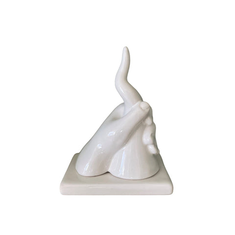 Bomboniera Amagè Statua Fortuna in Mano in Ceramica H22 cm Bianco