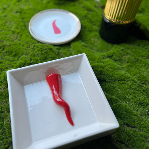 Svuotatasche In Pelle Orvieto - Realizzato A Mano In Toscana, 19x19 Cm, Rosso, Perfetto Per Ingresso