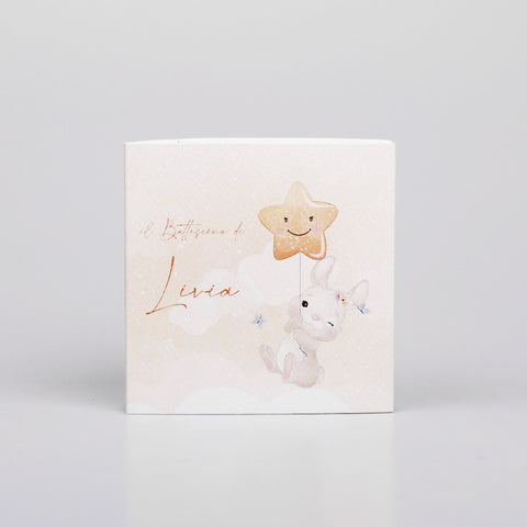 Le Gioie Scatolina Battesimo Personalizzata con confetti 4 Scomparti 10x10 cm