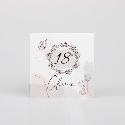 Le Gioie Scatolina Personalizzata 18 Compleanno con confetti 4 Scomparti 10x10 cm