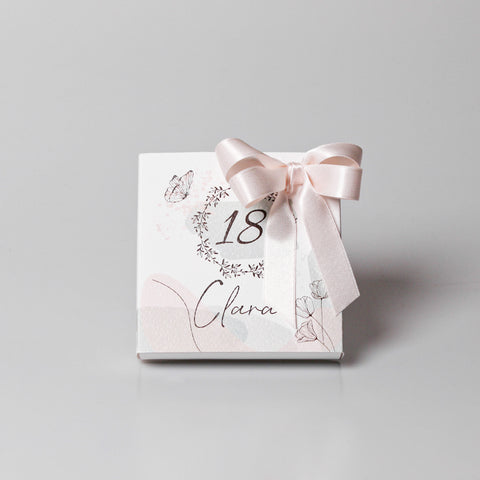 Le Gioie Personalized Box 18 Birthday with confetti 4 Compartments 10x10 cm