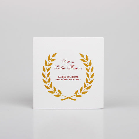Le Gioie Scatolina Personalizzata Laurea con confetti 4 Scomparti 10x10 cm