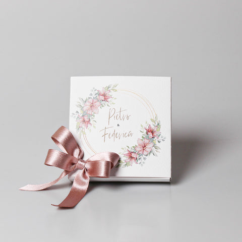 Le Gioie Scatolina Personalizzata Matrimonio con confetti 4 Scomparti 10x10 cm