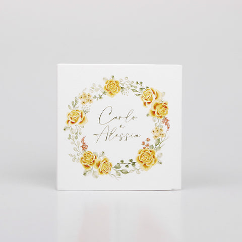 Le Gioie Personalized Wedding Box with Confetti 4 Compartments 10x10 cm