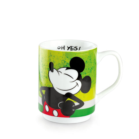 Bomboniera Egan Tazza Mug Impilabile Mickey I Am Verde 350 ml in Porcellana