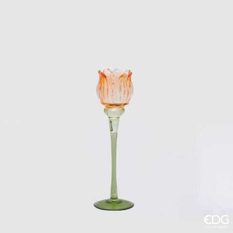 EDG Enzo De Gasperi Portacandela Tulipano H22 cm Arancio