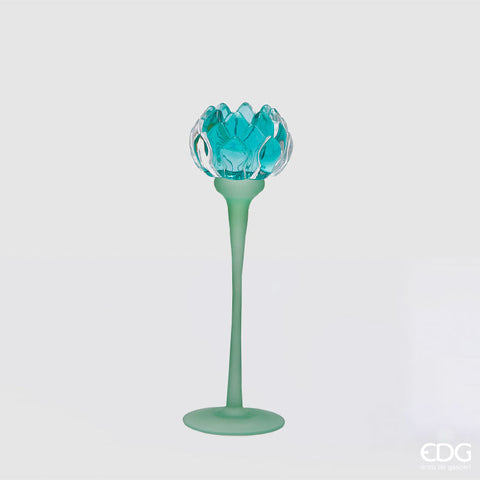 EDG Enzo De Gasperi Portacandela Ninfea H25 cm Azzurro