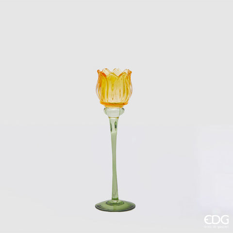 EDG Enzo De Gasperi Portacandela Tulipano H22 cm Giallo