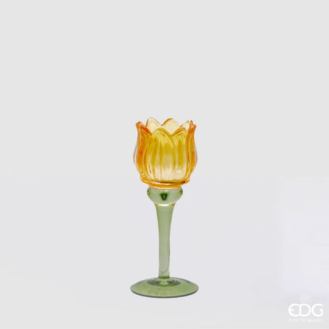 EDG Enzo De Gasperi Portacandela Tulipano H19 cm Giallo