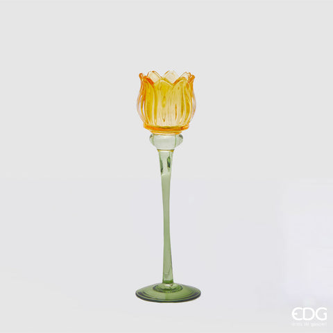 EDG Enzo De Gasperi Portacandela Tulipano H27 cm Giallo