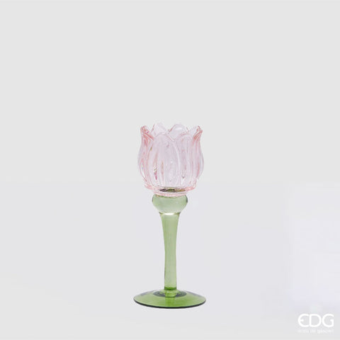 EDG Enzo De Gasperi Portacandela Tulipano H19 cm Rosa