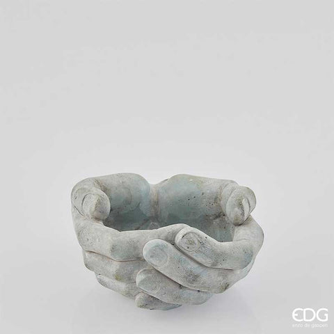 EDG Enzo de Gasperi Concrete vase with cupped hands D 24cm