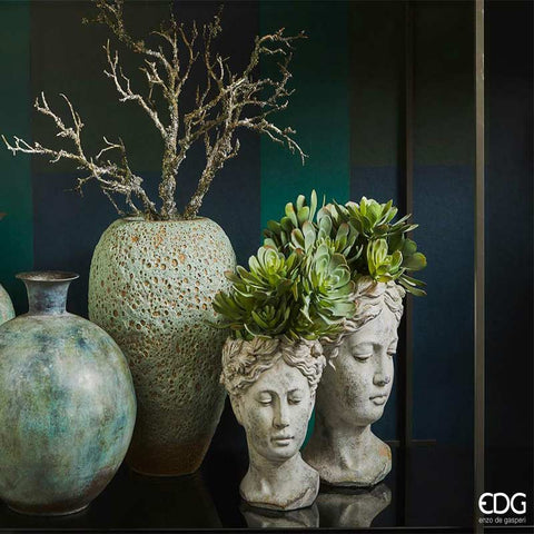 EDG Enzo de Gasperi Cement Vase Head h 22 cm
