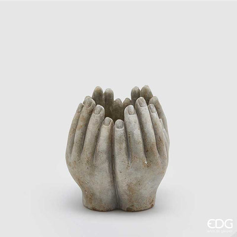 EDG Enzo de Gasperi Concrete hands vase H18 cm