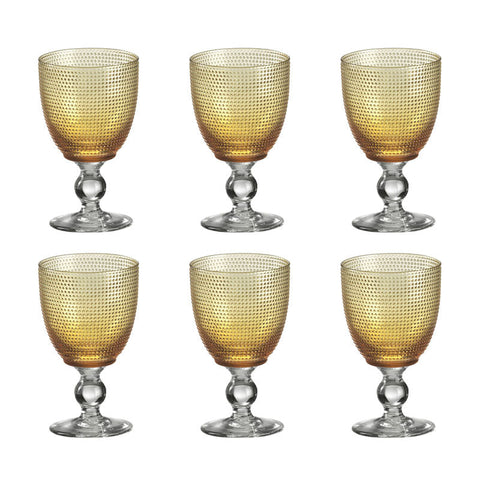 Onlylux Set 6 Calici Vino Trame Ambra H15 cm